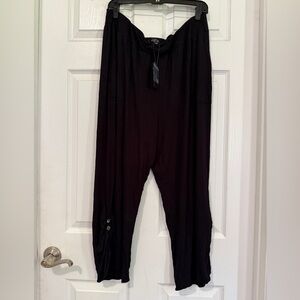 Women’s Black Crush Knit Lounge Pants SZ 18/20 Elastic Waist NEW with tags Comfy